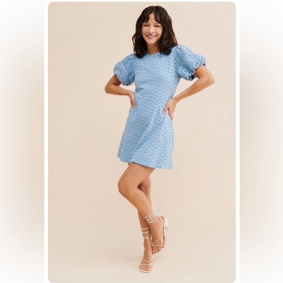 Free People / Apricot Rose Mini Dress / Open Back - Picture 3 of 6